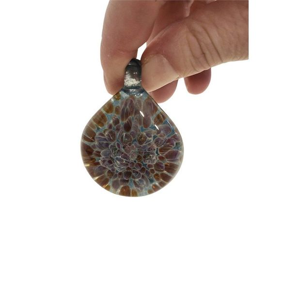 Large Art Glass Crysanthamum Flower Drop‎ Pendant Ornament - Picture 3 of 7